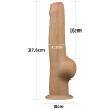 Dildo realistyczne dwuwarstwowe silikonowe Lovetoy z uchwytem 28 cm