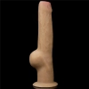 Dildo realistyczne dwuwarstwowe silikonowe Lovetoy z uchwytem 28 cm