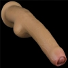 Dildo realistyczne dwuwarstwowe silikonowe Lovetoy z uchwytem 28 cm