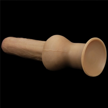 Dildo realistyczne dwuwarstwowe silikonowe Lovetoy z uchwytem 28 cm