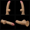 Dildo realistyczne dwuwarstwowe silikonowe z uchwytem Lovetoy 30 cm
