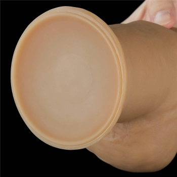 Dildo realistyczne dwuwarstwowe silikonowe z uchwytem Lovetoy 30 cm