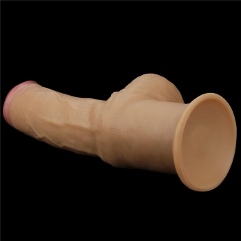Dildo realistyczne dwuwarstwowe silikonowe z uchwytem Lovetoy 30 cm