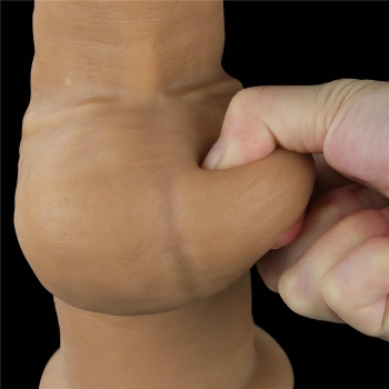 Dildo realistyczne dwuwarstwowe silikonowe z uchwytem Lovetoy 30 cm