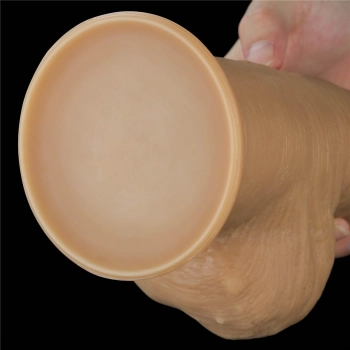 Dildo realistyczne dwuwarstwowe silikonowe z uchwytem Lovetoy 32 cm