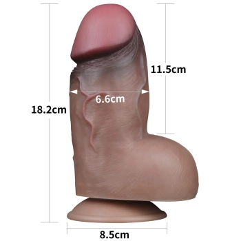 7.0 Dual Layered Platinum Silicone Cock