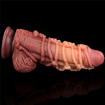 9.5 Dual layered Platinum Silicone Cock with Rope