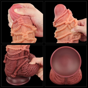 9.5 Dual layered Platinum Silicone Cock with Rope