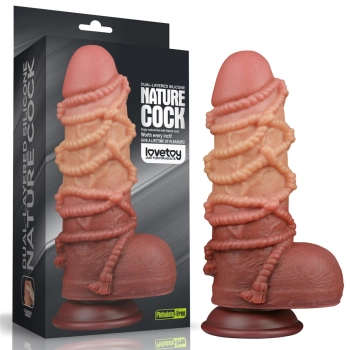 Dildo dwuwarstwowe Lovetoy silikonowe 24 cm