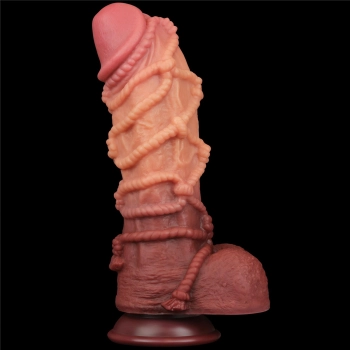 10.5 Dual layered Platinum Silicone Cock with Rope