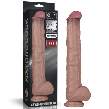 14.5 Dual Layered Bendable Silicone Cock XXL(Flesh)