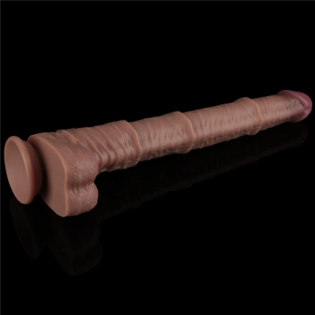 16 Dual Layered Bendable Silicone Cock XXL(Flesh)