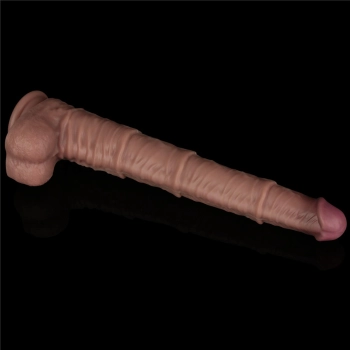 16 Dual Layered Bendable Silicone Cock XXL(Flesh)
