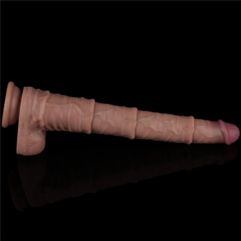 16 Dual Layered Bendable Silicone Cock XXL(Flesh)