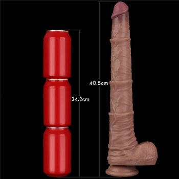 16 Dual Layered Bendable Silicone Cock XXL(Flesh)