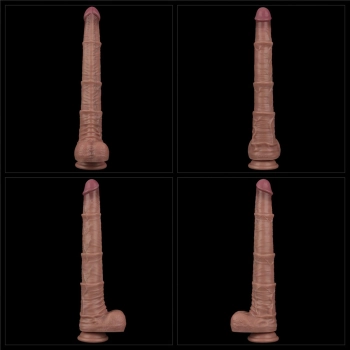 16 Dual Layered Bendable Silicone Cock XXL(Flesh)