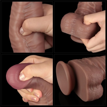 16 Dual Layered Bendable Silicone Cock XXL(Flesh)