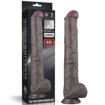 14.5 Dual Layered Bendable Silicone Cock XXL(Black)