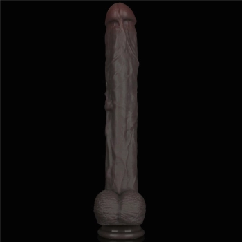 14.5 Dual Layered Bendable Silicone Cock XXL(Black)