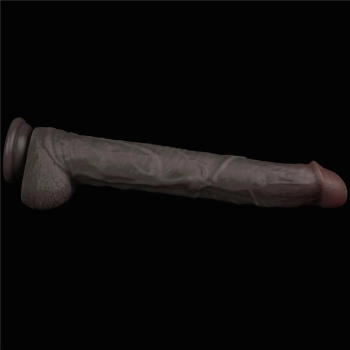 14.5 Dual Layered Bendable Silicone Cock XXL(Black)
