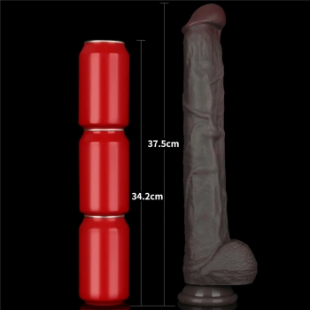 14.5 Dual Layered Bendable Silicone Cock XXL(Black)