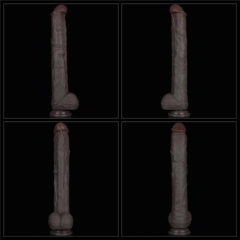 14.5 Dual Layered Bendable Silicone Cock XXL(Black)