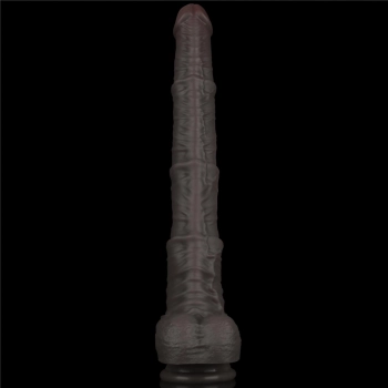16 Dual Layered Bendable Silicone Cock XXL(Black)