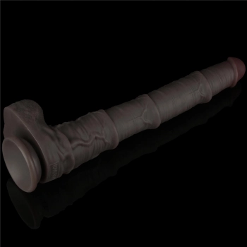 16 Dual Layered Bendable Silicone Cock XXL(Black)