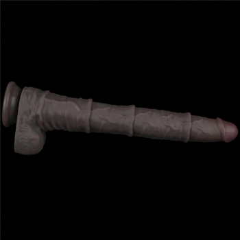 16 Dual Layered Bendable Silicone Cock XXL(Black)