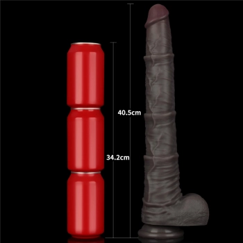16 Dual Layered Bendable Silicone Cock XXL(Black)
