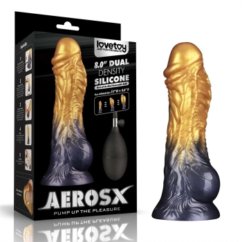 8 Dual Density Silicone Inflatable Dildo