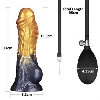 8 Dual Density Silicone Inflatable Dildo
