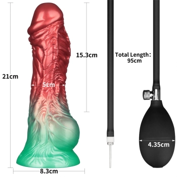8 Dual Density Silicone Inflatable Dildo