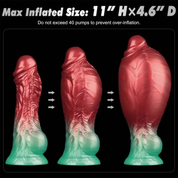 8 Dual Density Silicone Inflatable Dildo