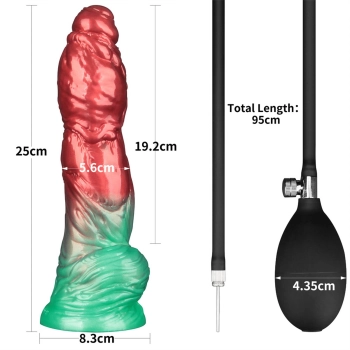 10 Dual Density Silicone Inflatable Dildo
