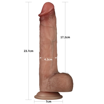9 Sliding Skin Pro Dual Layer Silicone Dong