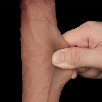 9 Sliding Skin Pro Dual Layer Silicone Dong