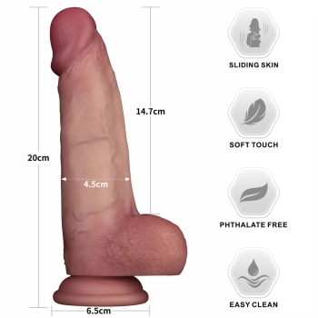 8 Sliding Skin Pro II Dual Layer Silicone Dong