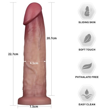 9 Sliding Skin Pro II Dual Layer Silicone Dong