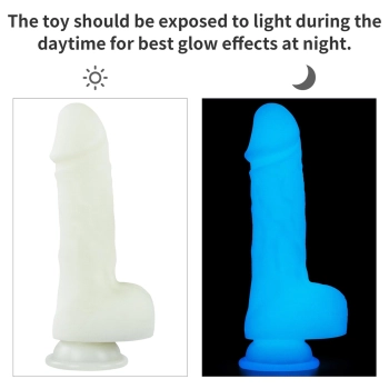Dildo silikonowe świecące w ciemności Lovetoy Lumino Play 19 cm