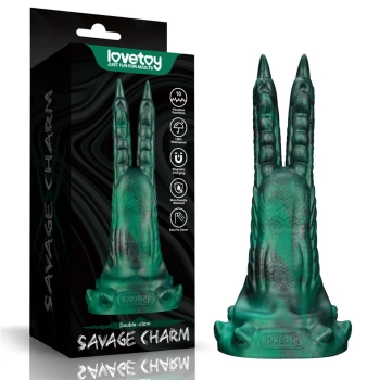 Dildo wibrujące podwójne pazury silikonowe Lovetoy 19 cm