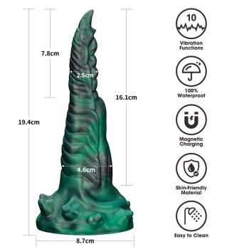 Dildo wibrujące podwójne pazury silikonowe Lovetoy 19 cm