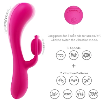 Wibrator króliczek silikonowy Lovetoy LAllure Swirl USB 20 cm