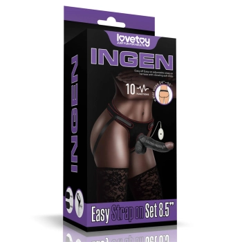 Vibrating Easy Strapon Set Black