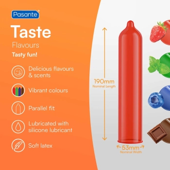 Prezerwatywy jagodowe Pasante Blueberry Blast fioletowe 144 szt