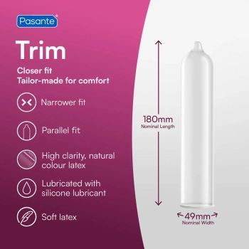 Prezerwatywy węższe Pasante Trim 49 mm 12 szt