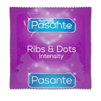 Prezerwatywy prążkowane kropkowane Pasante Intensity 12 szt