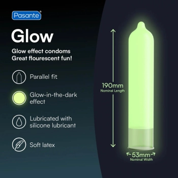 Prezerwatywy świecące w ciemności Pasante Glow 12 szt