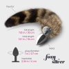 Srebrny metalowy korek analny z ogonem Crushious 6 cm