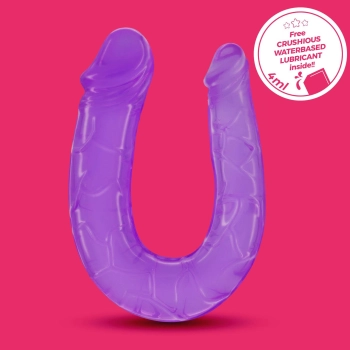 Dildo podwójne Double Trouble Crushious fioletowe 27 cm